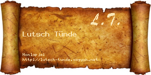Lutsch Tünde névjegykártya